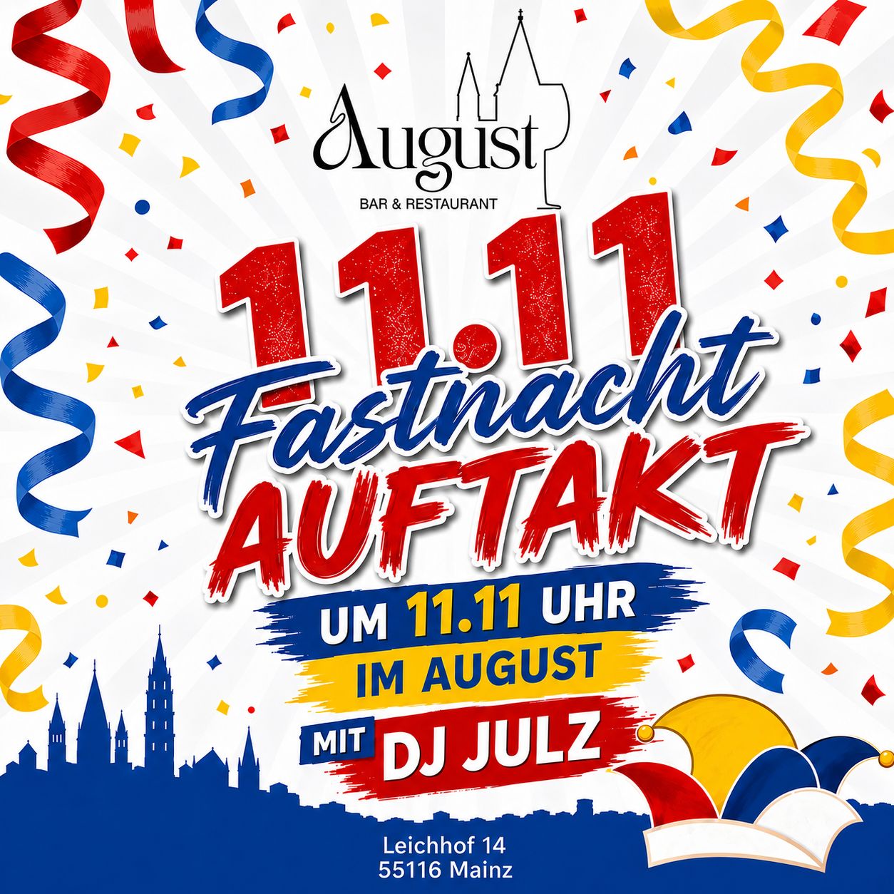 11.11. Fastnacht Auftakt im August